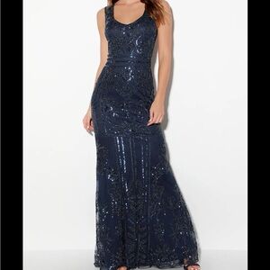 Lulus Navy Sequin Dress